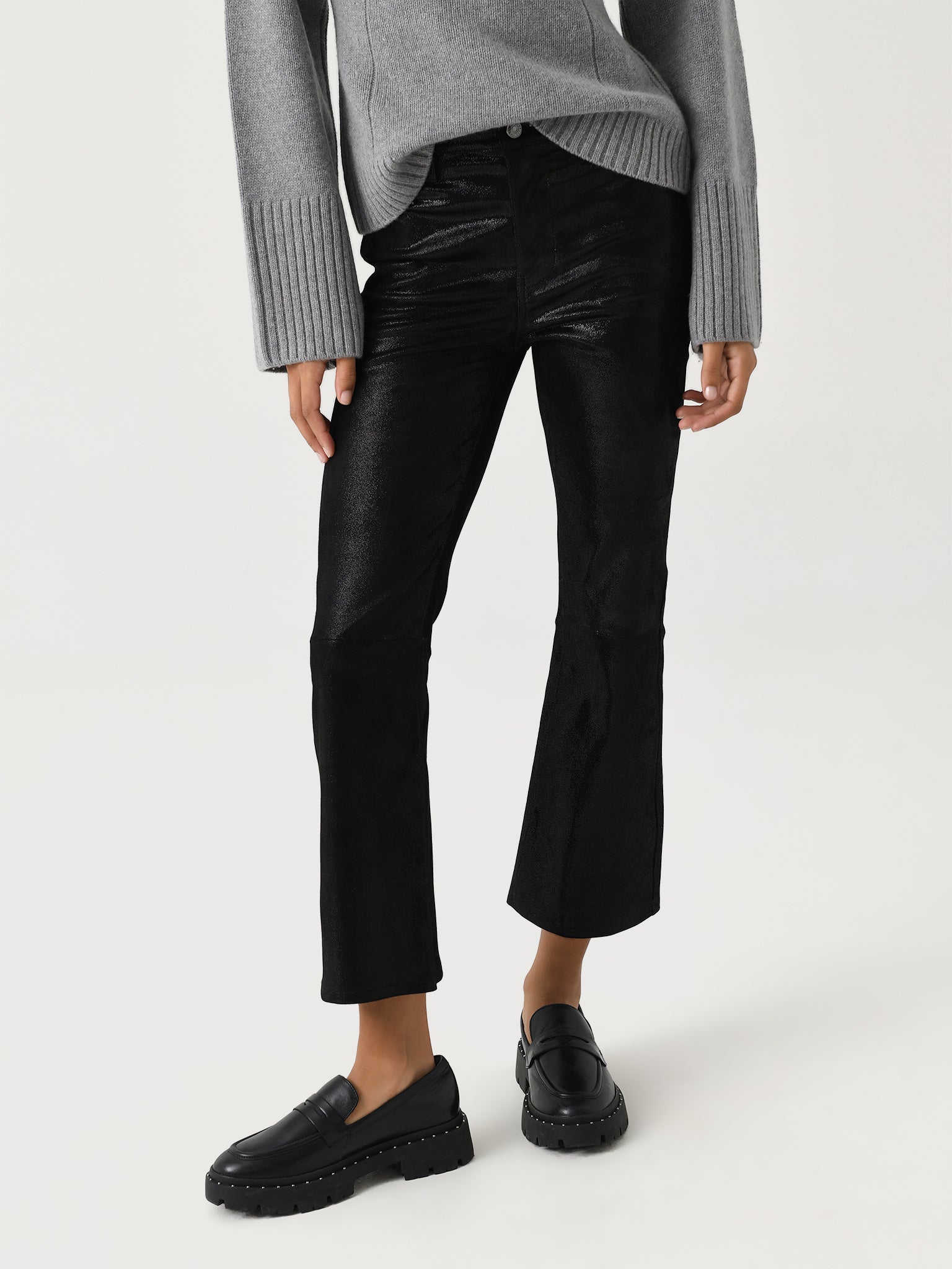 Frame Le Crop Mini Boot Leather Pants Frame Women's Suede Le Crop