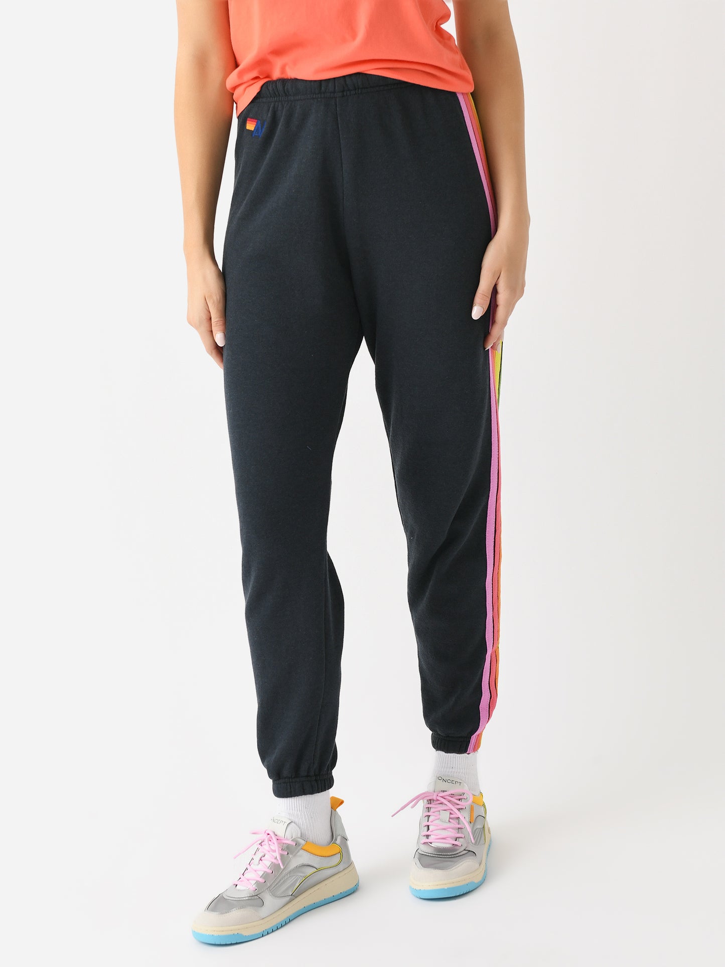 Aviator Nation Women's 5 Stripe Sweatpant - Saint Bernard