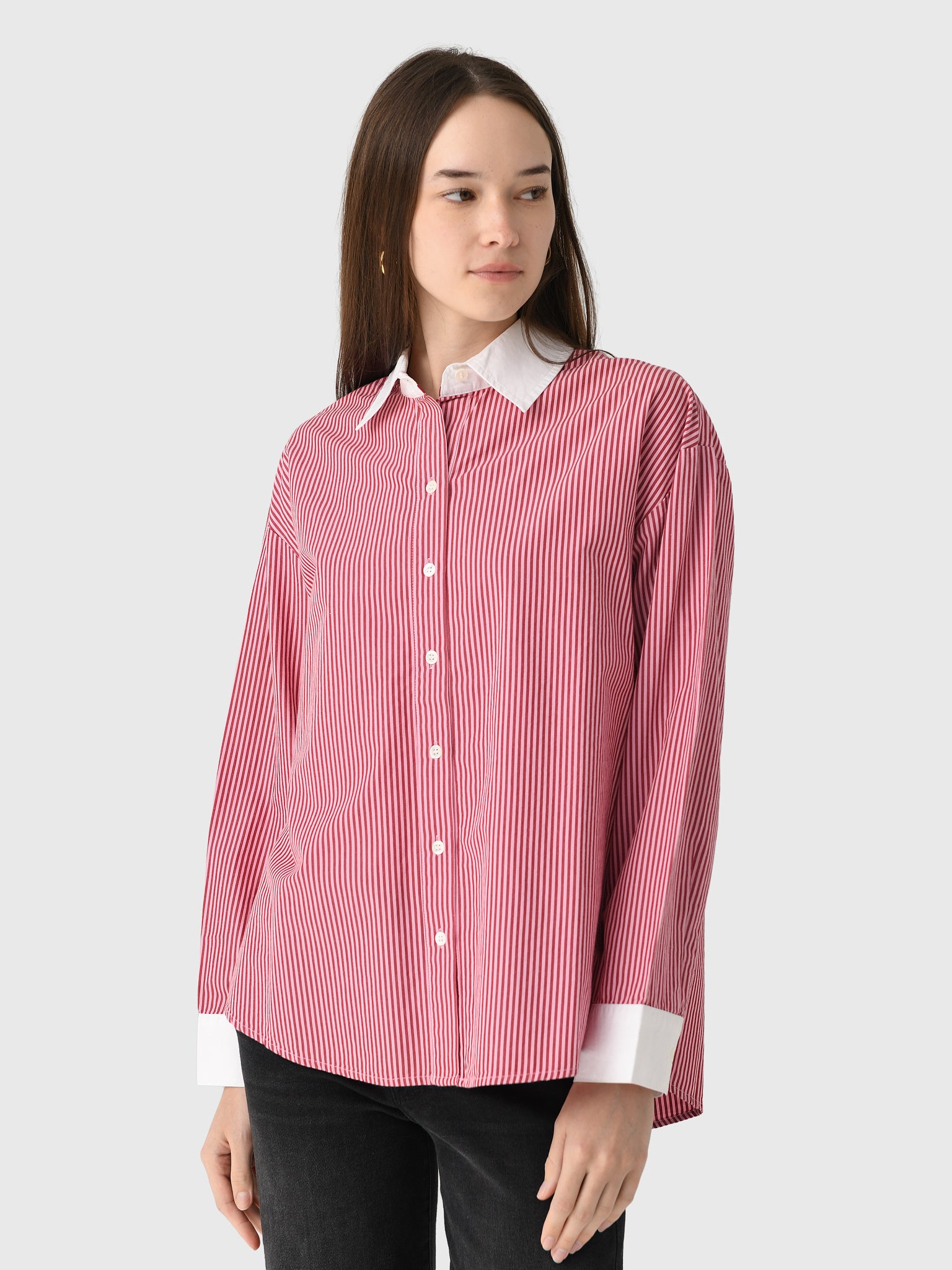 XIRENA SH　キセレナ シャツ/ピンクストライプ Xirena Women's James Shirt – Saint Bernard