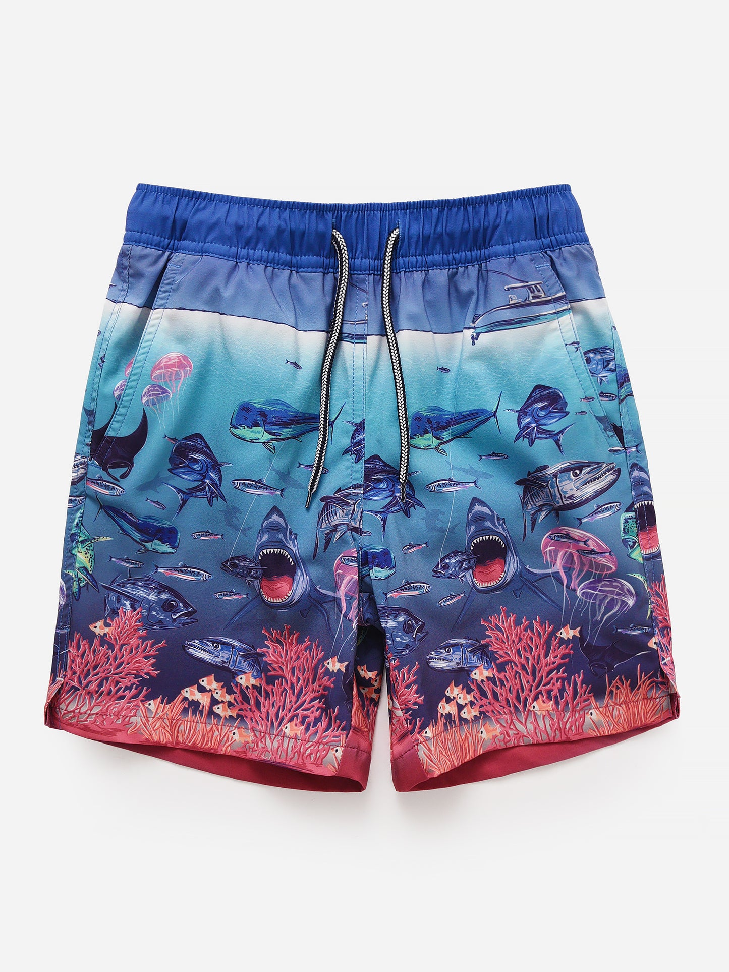 Peter Millar Youth Collection Boys' Ocean Traffic Swim Trunk - Saint Bernard