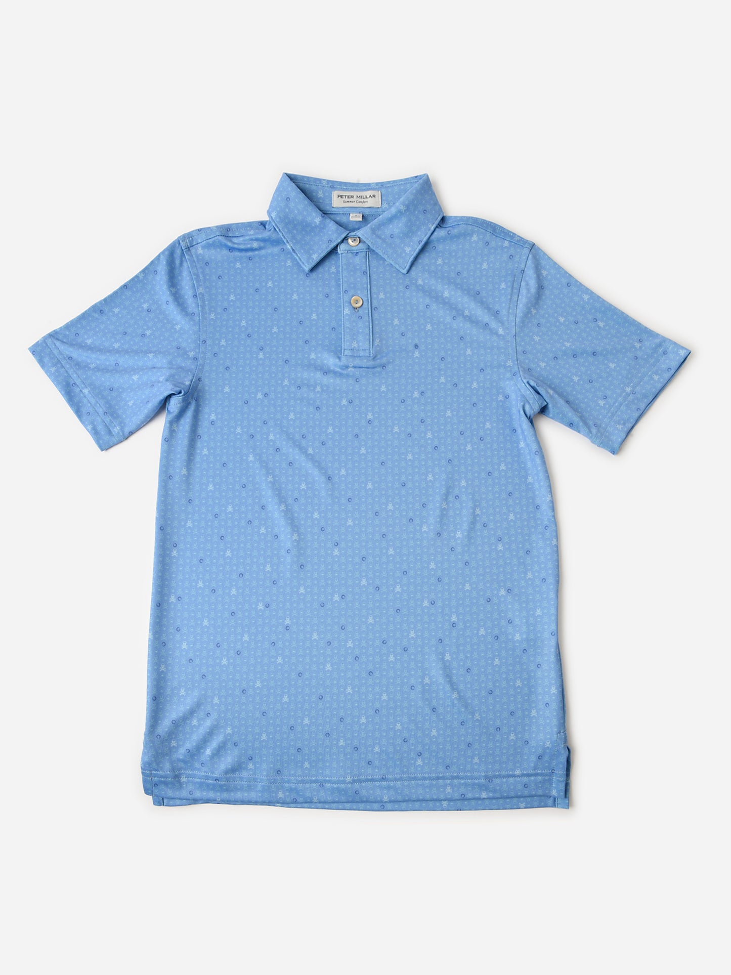 Peter Millar Youth Collection Boys' Skull In One Performance Jersey Polo - Saint Bernard