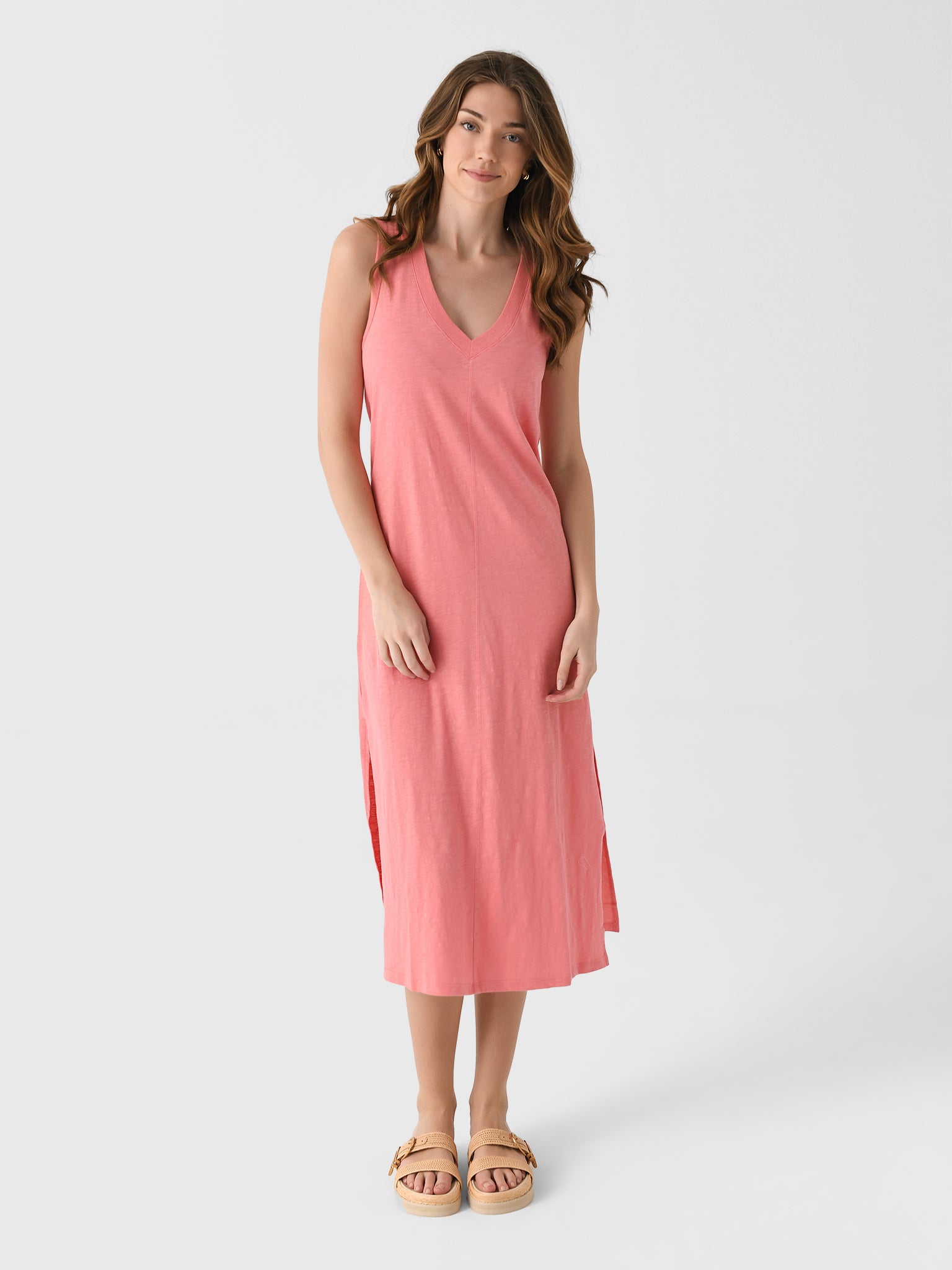 Z Supply Women's Coastline Midi Dress, Sunset Pink, Large Z Supply Women's Coastline Midi Dress, Sunset Pink, Large