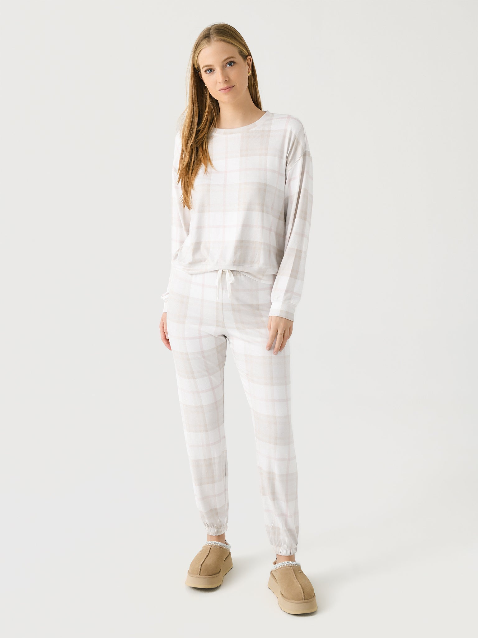 Z Supply Women's Cozy Plaid Set Saint Bernard