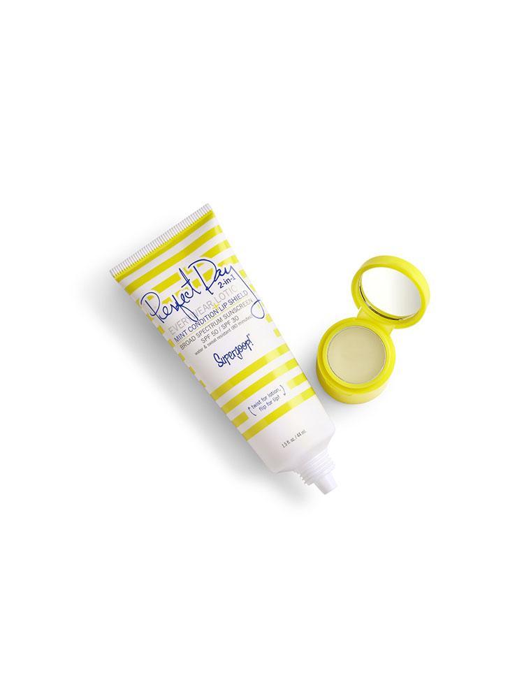 Supergoop Perfect Day 2 in 1 Everywear SPF 50 1.5 fl. oz + Mint Condition Lip Shield SPF 30 0.07 oz - Saint Bernard