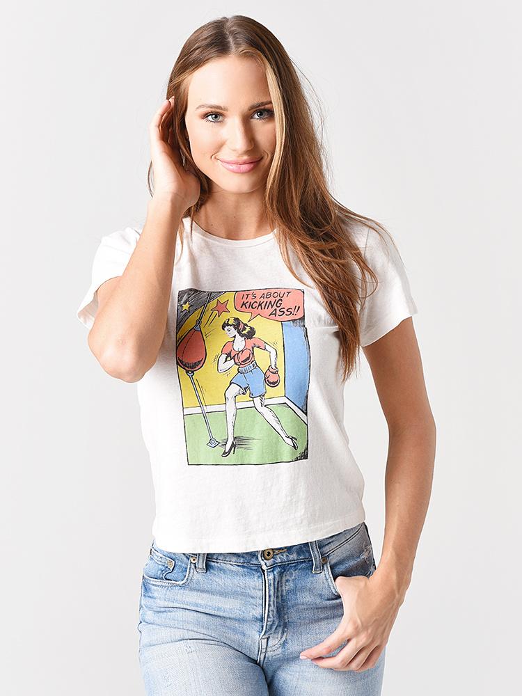 Re/Done Women's Kick-Ass Classic Tee? - Saint Bernard