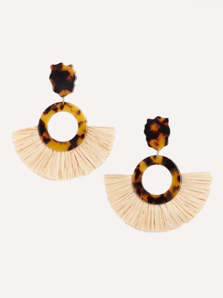 Neely Phelan Tortoise Raffia Hoop Earring - Saint Bernard