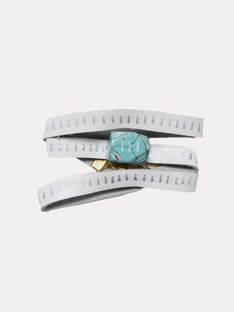 The Crowns Leather Wrap Bracelet - Saint Bernard