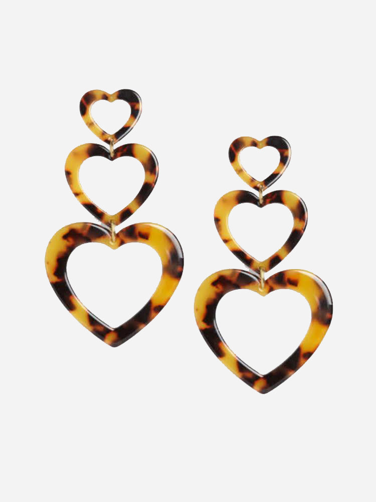 Neely Phelan Triple Heart Tortoise Drop Earring - Saint Bernard