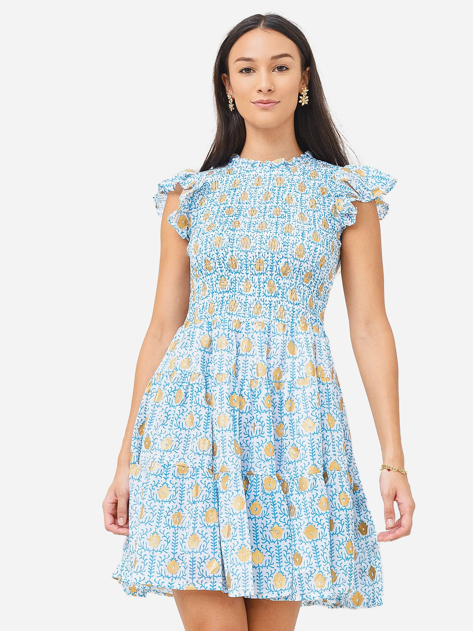 oliphant smocked flirty short dress Oliphant