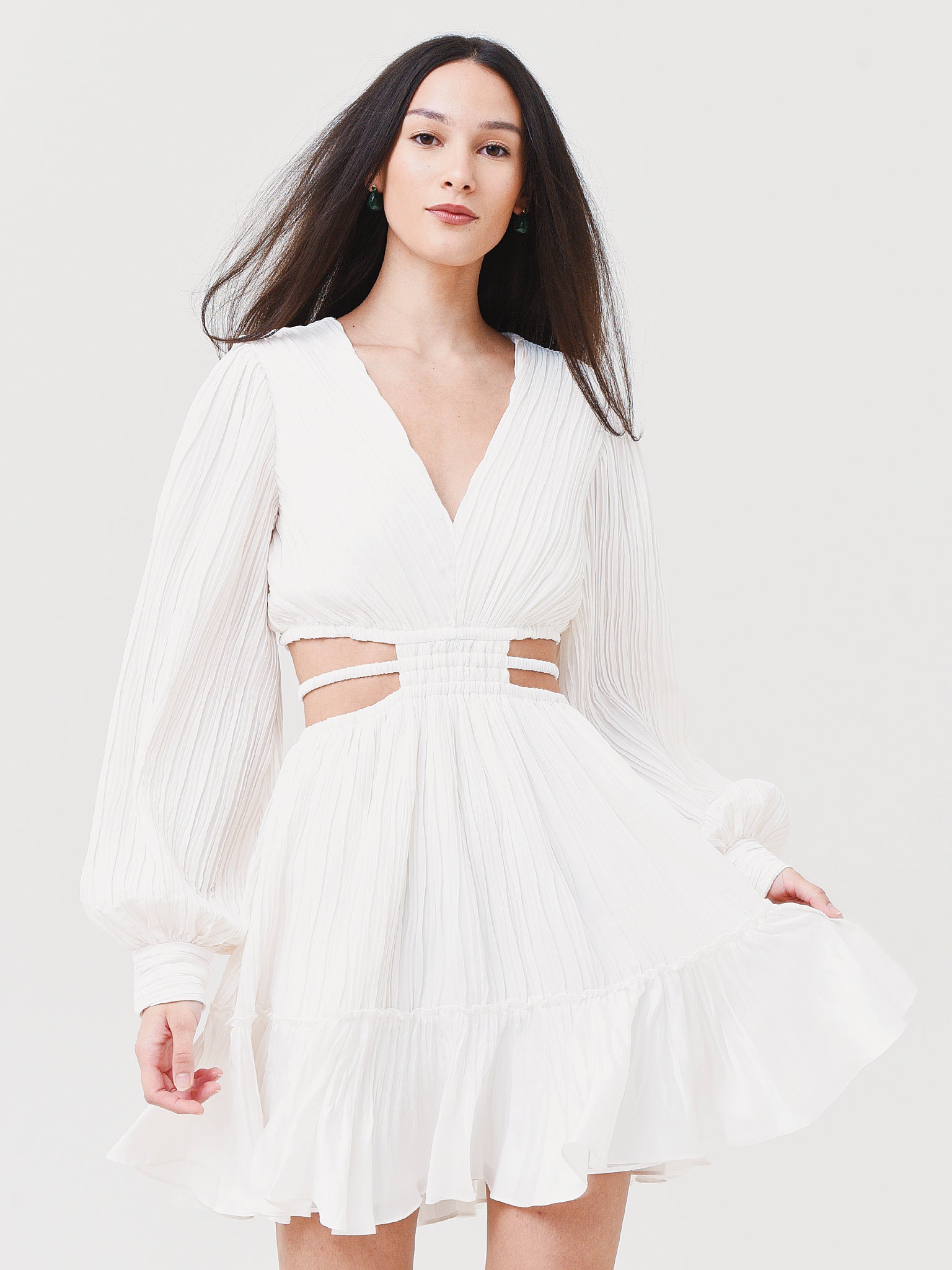 Simkhai Women's Londyn Mushroom Cut-Out Mini Dress Simkhai Women's Londyn Mushroom Cut-Out Mini Dress