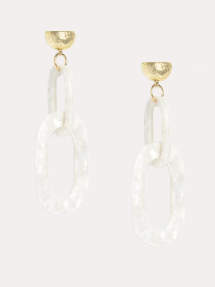 Neely Phelan Pearl Resin Link Drop Earring - Saint Bernard