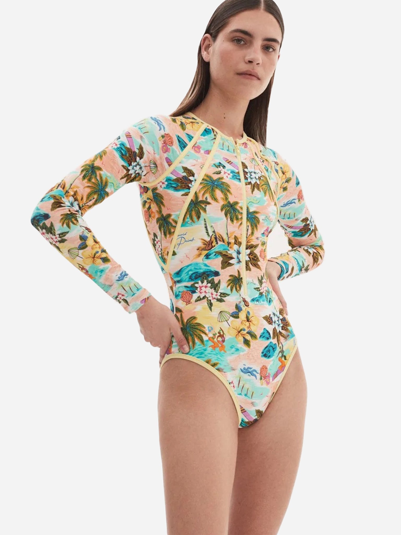 Alemais Women's Mermaid Point Long Sleeve One-Piece Swimsuit