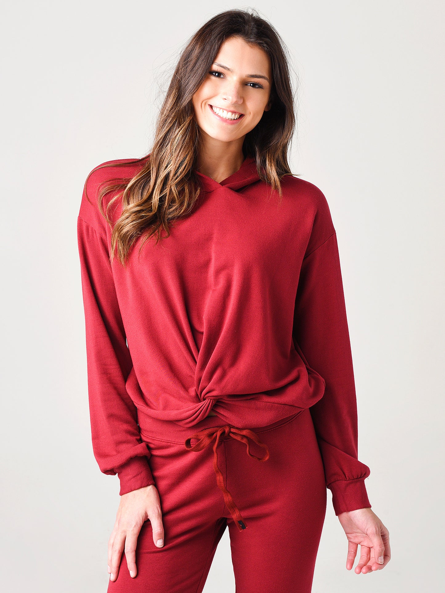 Stateside Women's Viscose-Fleece Twist Front Hoodie - Saint Bernard