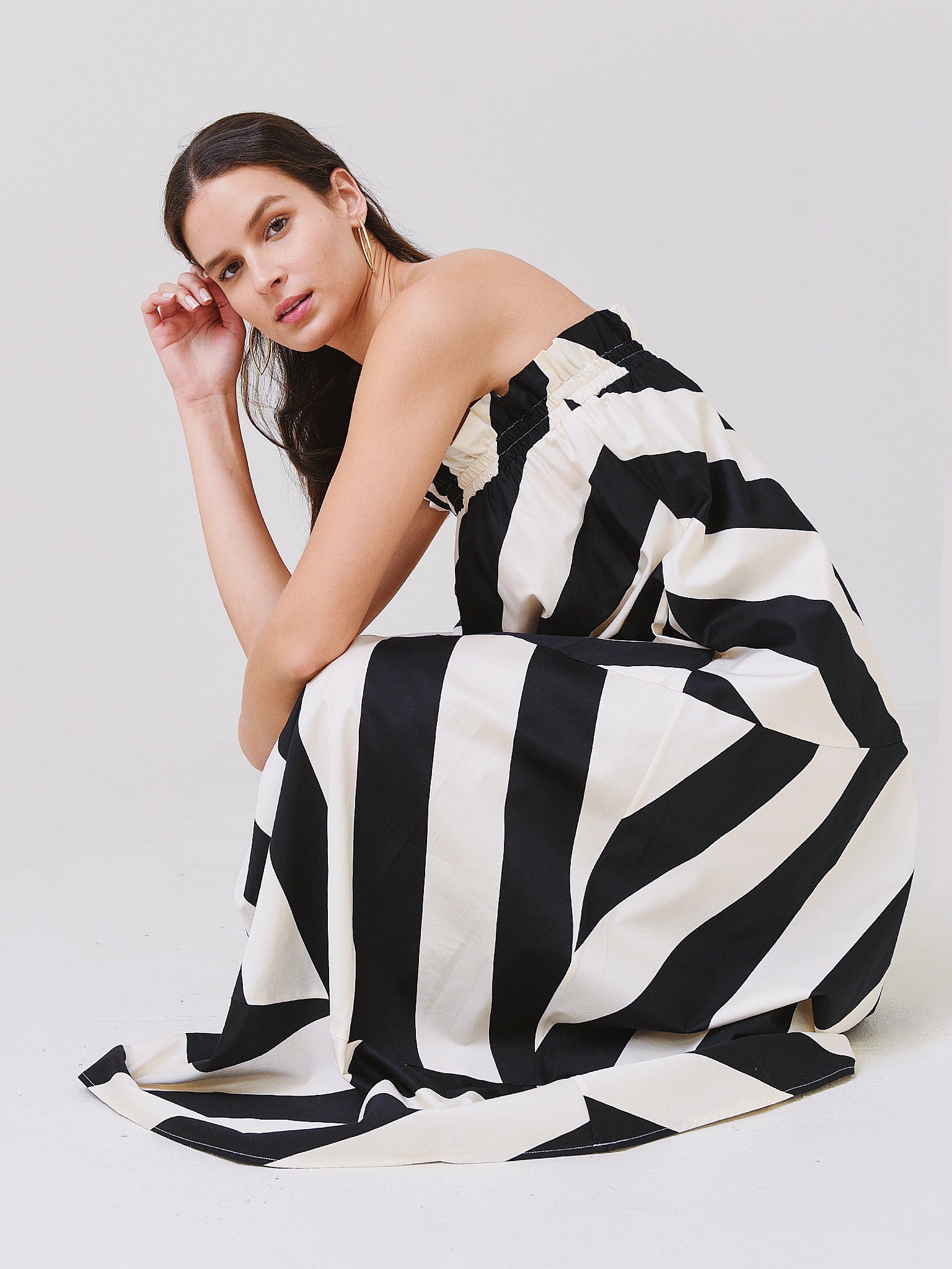 Tory Burch Women's Wide Stripe Maxi Dress Saint Bernard Tory Burch Women's Wide Stripe Maxi Dress Saint Bernard