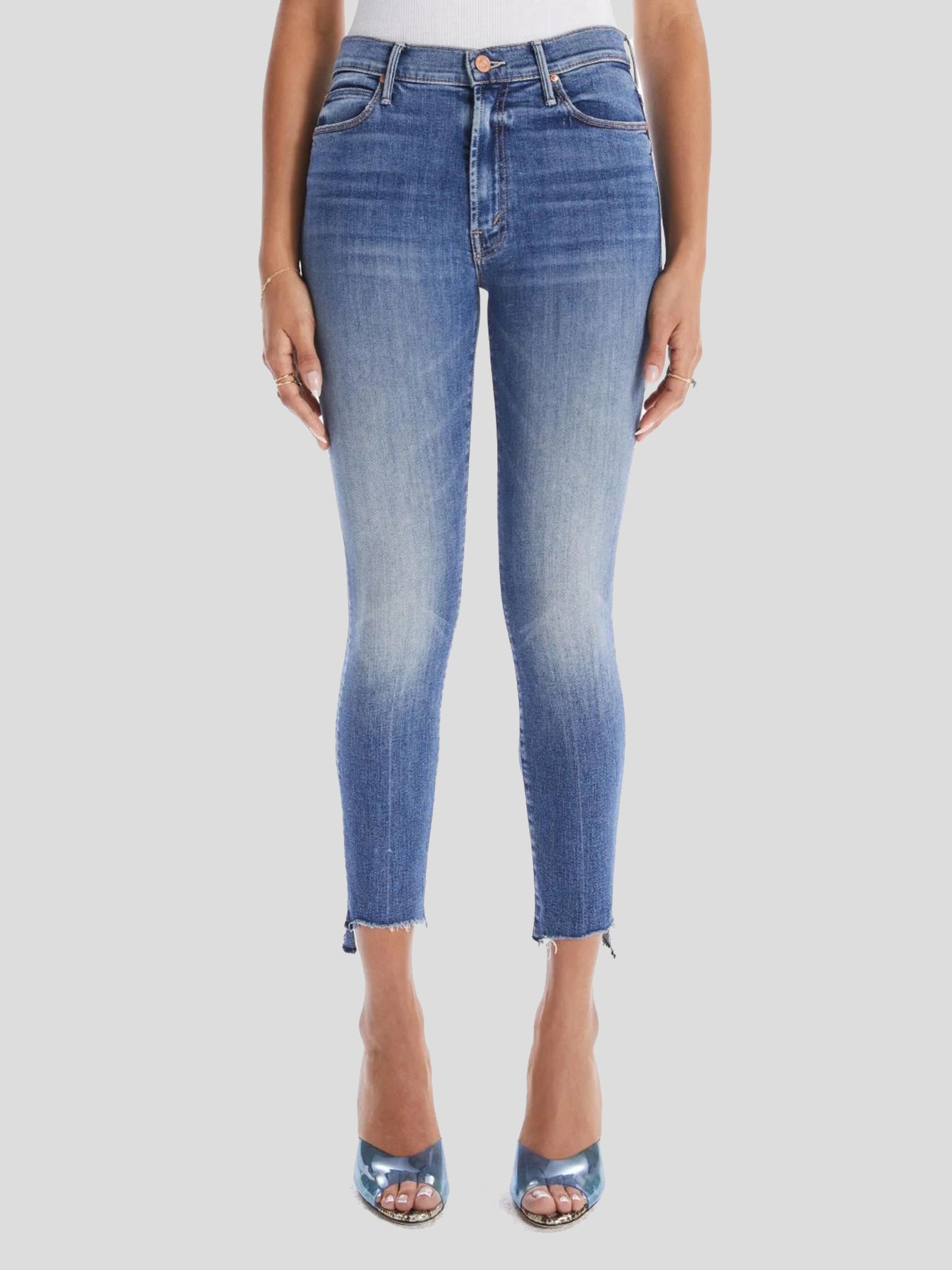Mother Women's The Stunner Zip Ankle Step Fray Jean