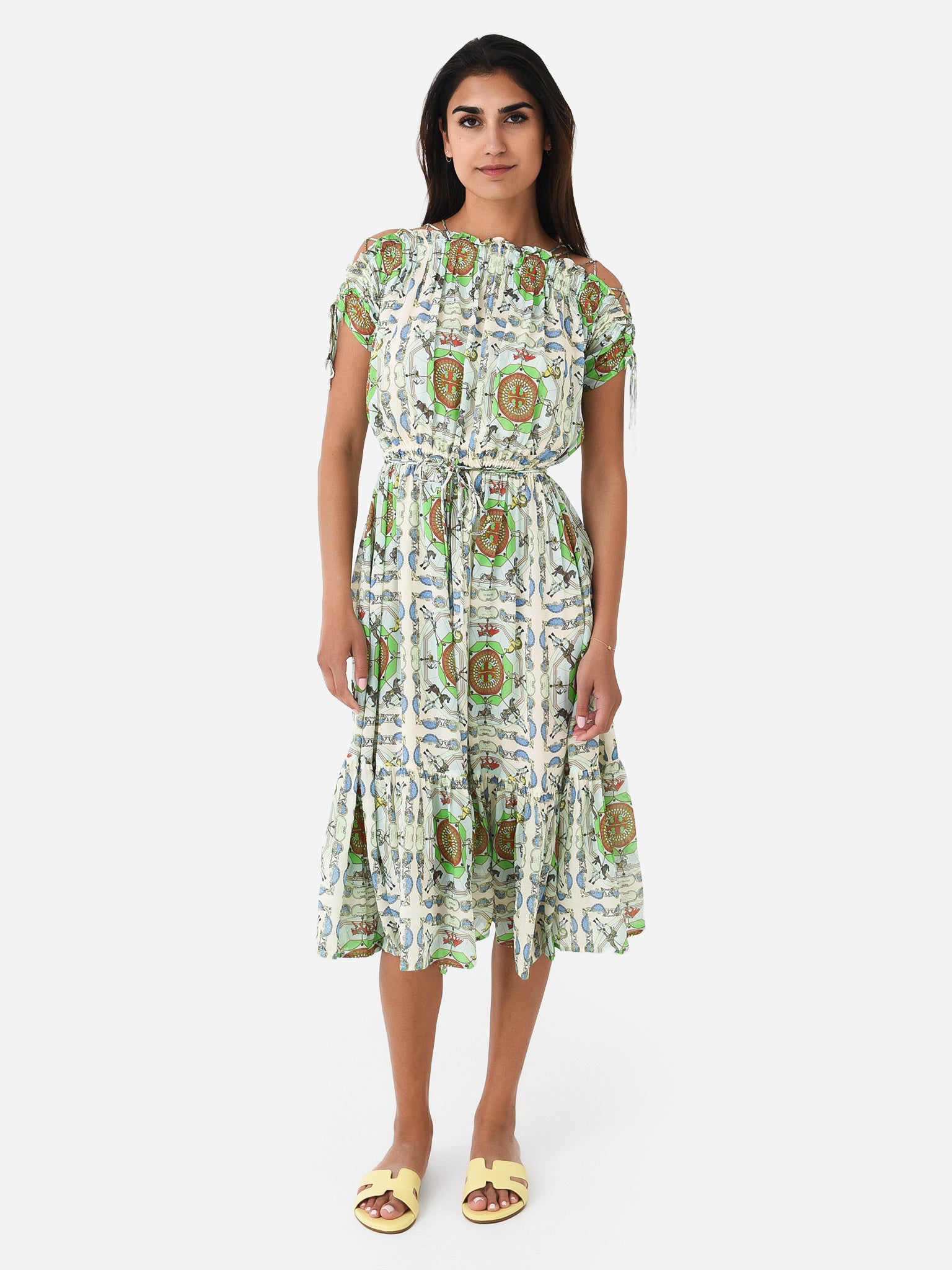 Tory Burch Women's Printed Silk Dress Saint Bernard Tory Burch Women's Printed Silk Dress Saint Bernard