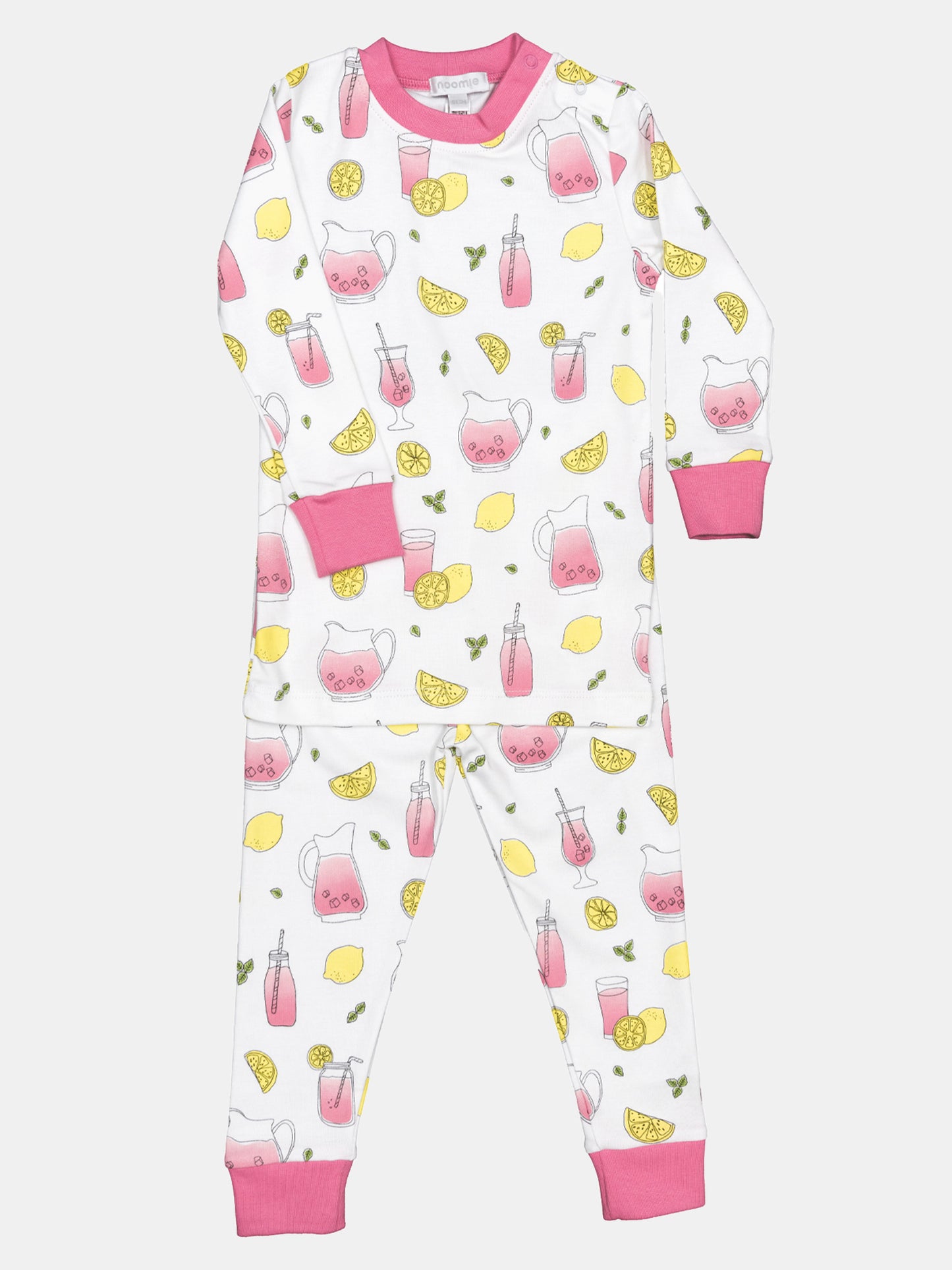 Baby Noomie Girls' Pink Lemonade Two-Piece Pajama Set - Saint Bernard