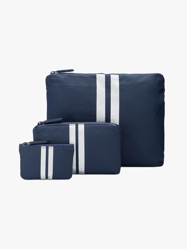 Hilovetravel Set Of Three Packs Navy Metallic Silver Lines - Saint Bernard