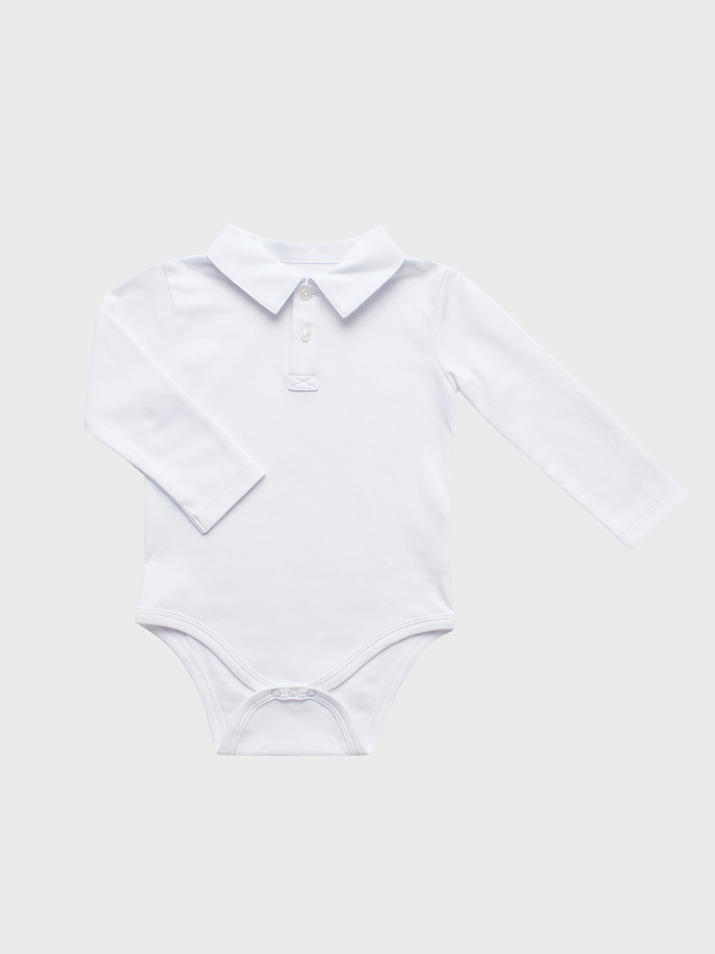 Classic Prep Boys' Hayes Long Sleeve Polo Onesie - Saint Bernard