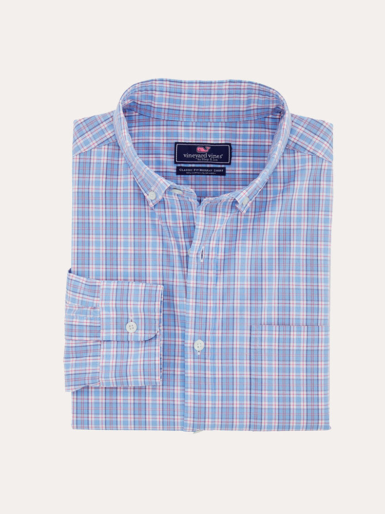 Vineyard Vines Men's Pastel Check Classic Fit Tucker Shirt - Saint Bernard