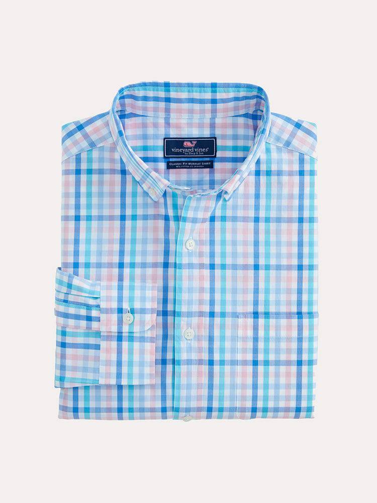 Vineyard Vines Men's Atala Tattersall Classic Murray Shirt - Saint Bernard