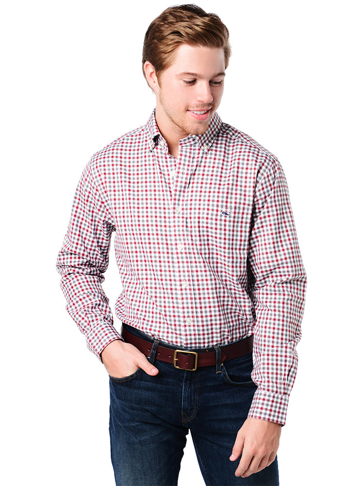 Vineyard Vines Men's Meadowbrook Gingham Slim Fit Tucker Shirt