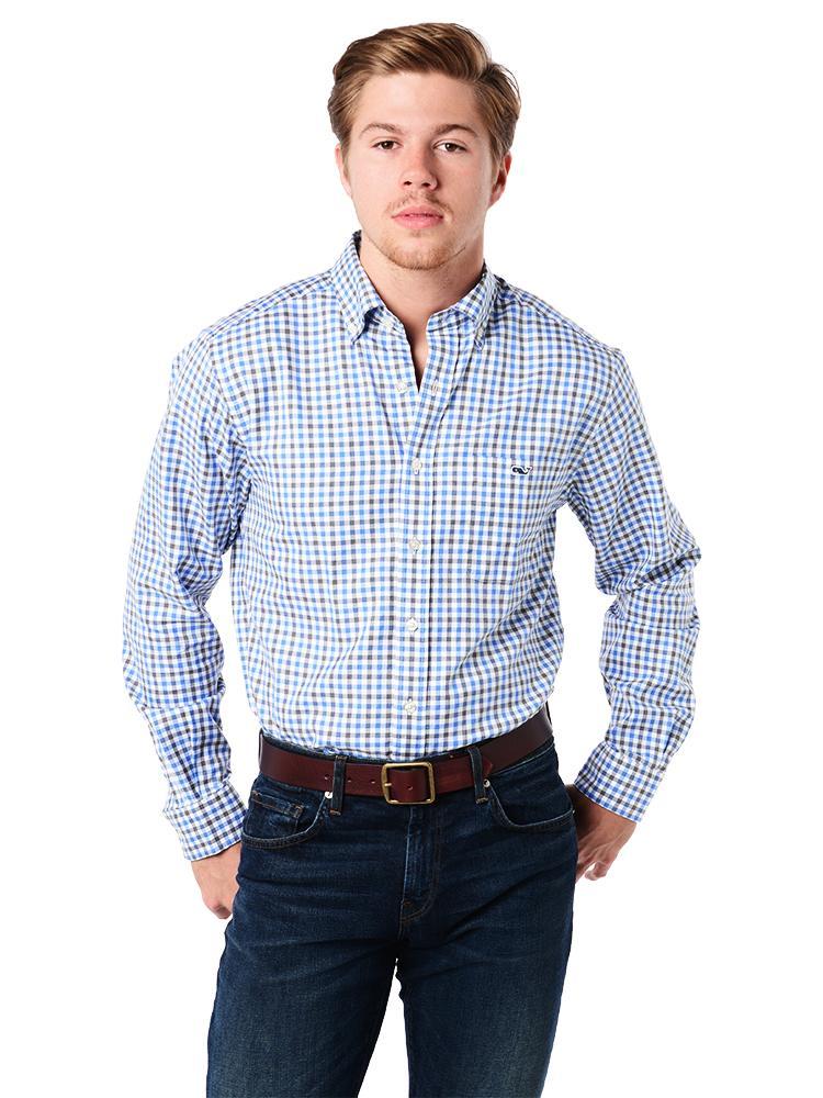 Vineyard Vines Men's Meadowbrook Gingham Slim Fit Tucker Shirt