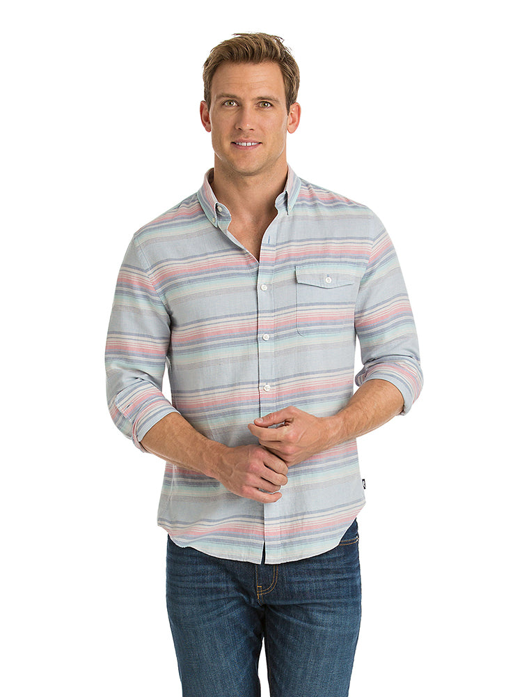 Vineyard Vines Sunset Lake Stipe Slim Crosby Shirt - Saint Bernard