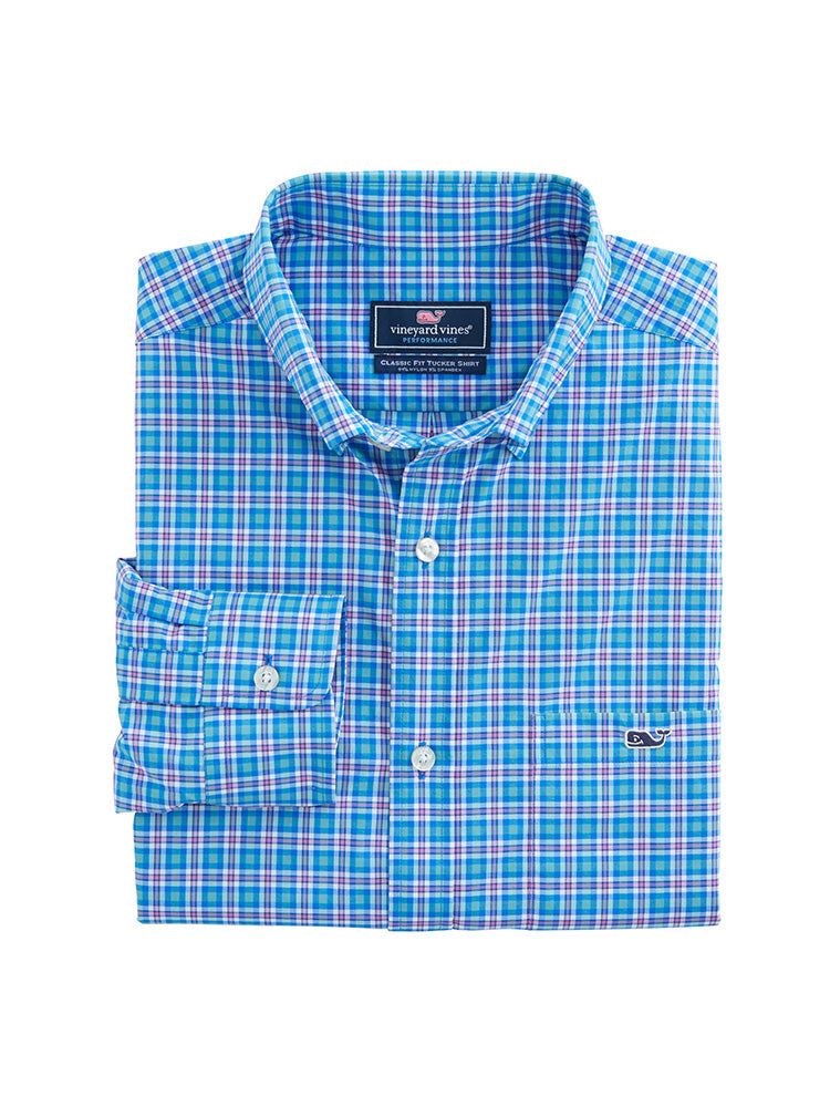 Vineyard Vines Men's Union Pier Plaid Classic Tucker Shirt - Saint Bernard