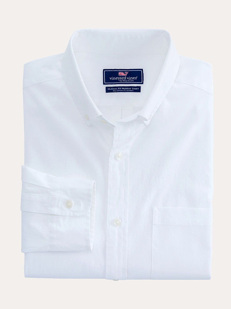 Vineyard Vines Men's Classic End On End Sttretch Murray Shirt - Saint Bernard