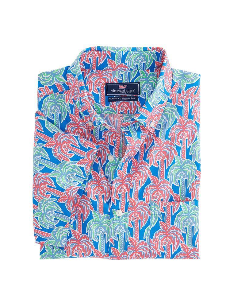 Vineyard Vines Palm Tree Short Sleeve Classic Murray Shirt - Saint Bernard