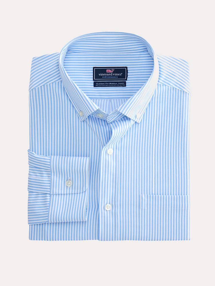 Vineyard Vines Performance Beach Street Stripe Classic Murray Shirt - Saint Bernard