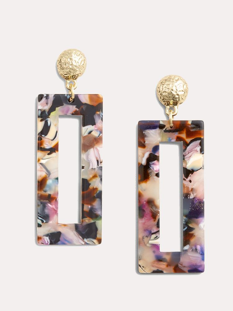 Neely Phelan Rectangle Pink Resin Earring - Saint Bernard