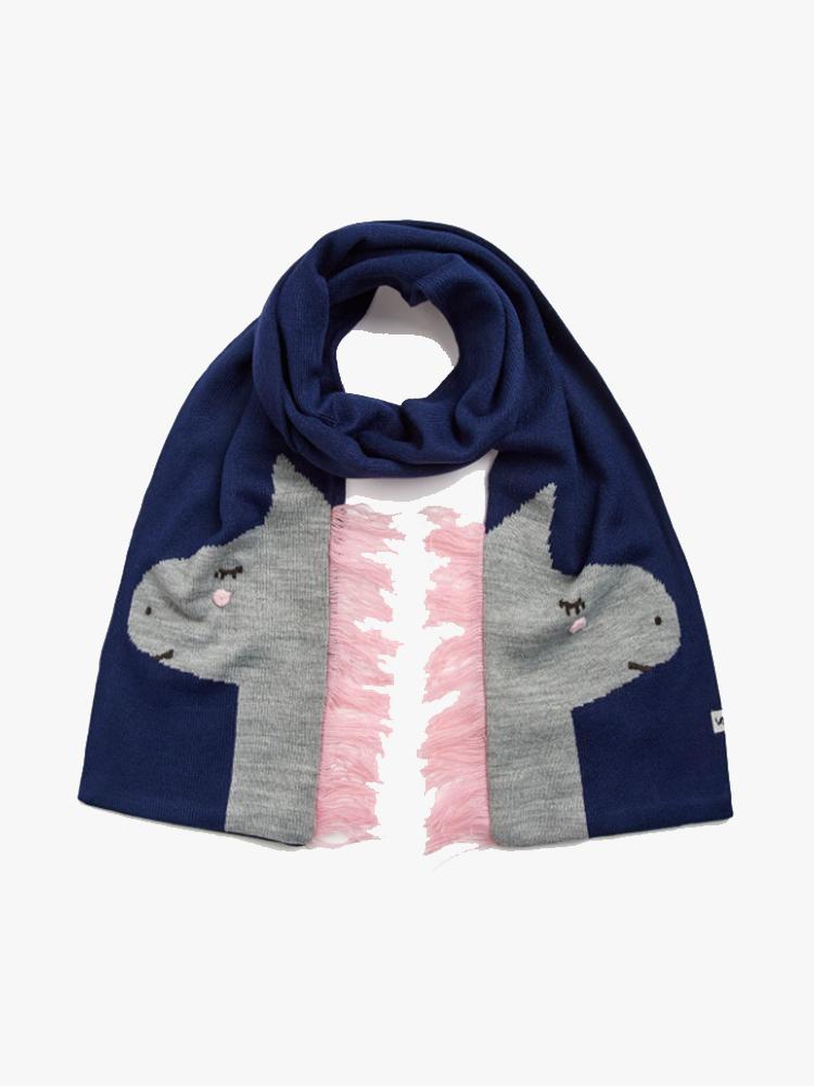 Little Joules Little Girls’ Chummy Knitted Character Scarf - Saint Bernard