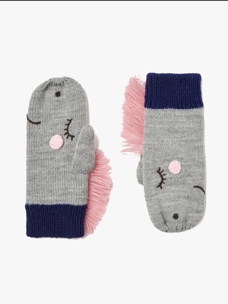 Little Joules Baby Girls’ Chummy Knitted Horse Mitten - Saint Bernard