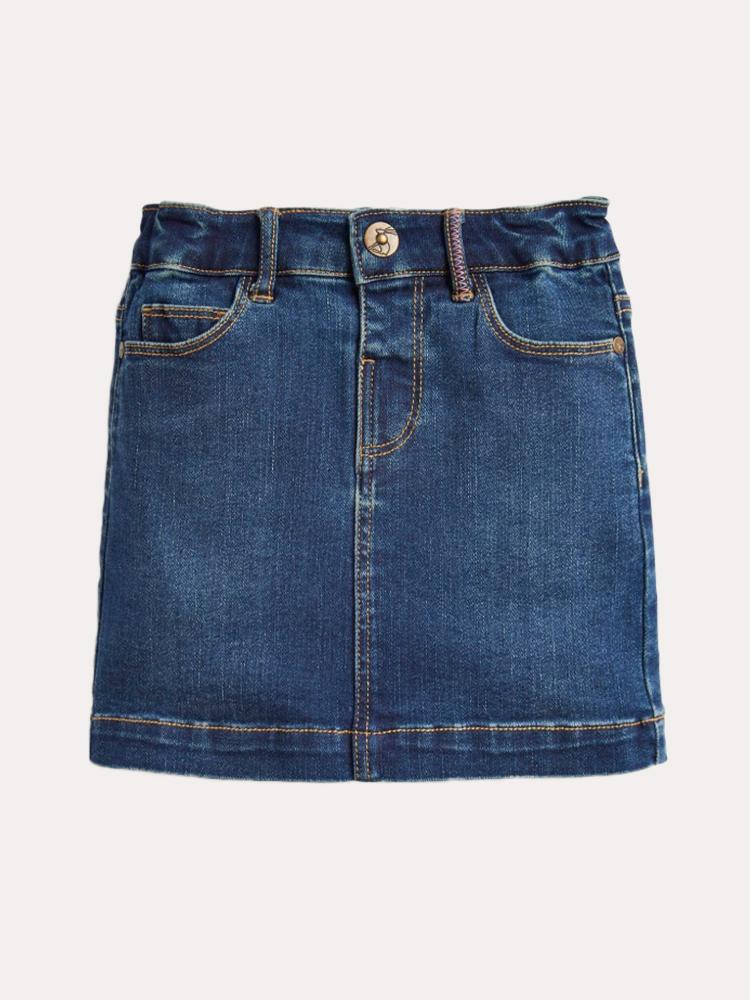 Little Joules Girls' Vikcie Denim Skirt - Saint Bernard