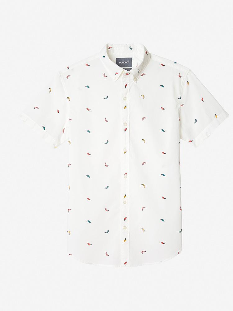 Bonobos Pink Hot Pepper Riviera Short Sleeve Shirt - Saint Bernard