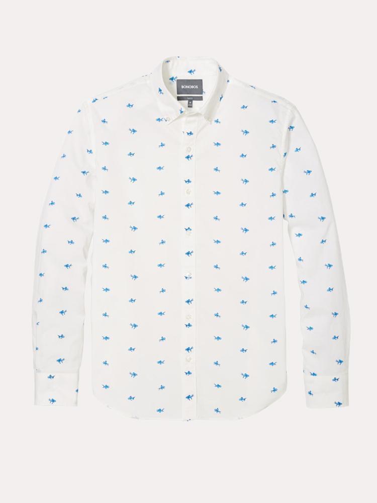 Bonobos Blue Goldfish Summer Weight Shirt - Saint Bernard