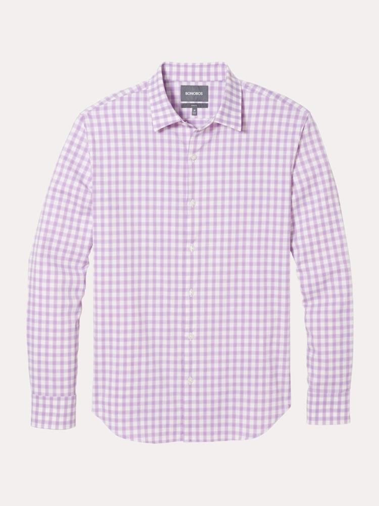 Bonobos Purple Rock Road Check Tech Button Down Shirt - Saint Bernard