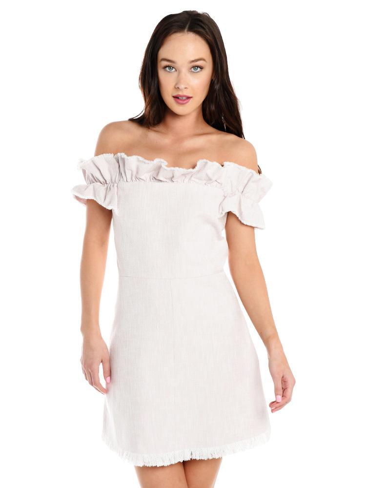 rebecca taylor off the shoulder dress Rebecca Taylor - La Vie Off the Shoulder Belle Bouquet Denim Dress
