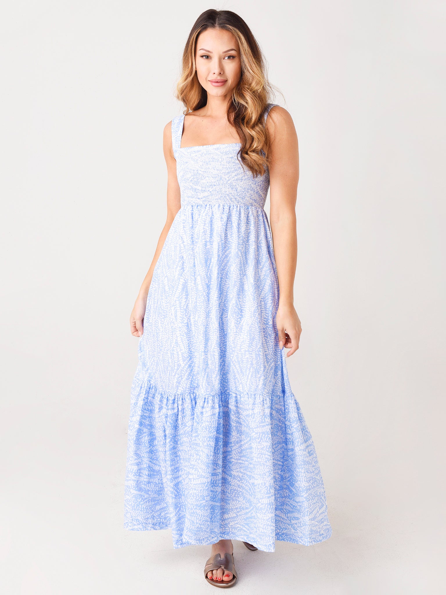 Heidi Klein Women's Cape Verde Smocked Maxi Dress  Saint Bernard