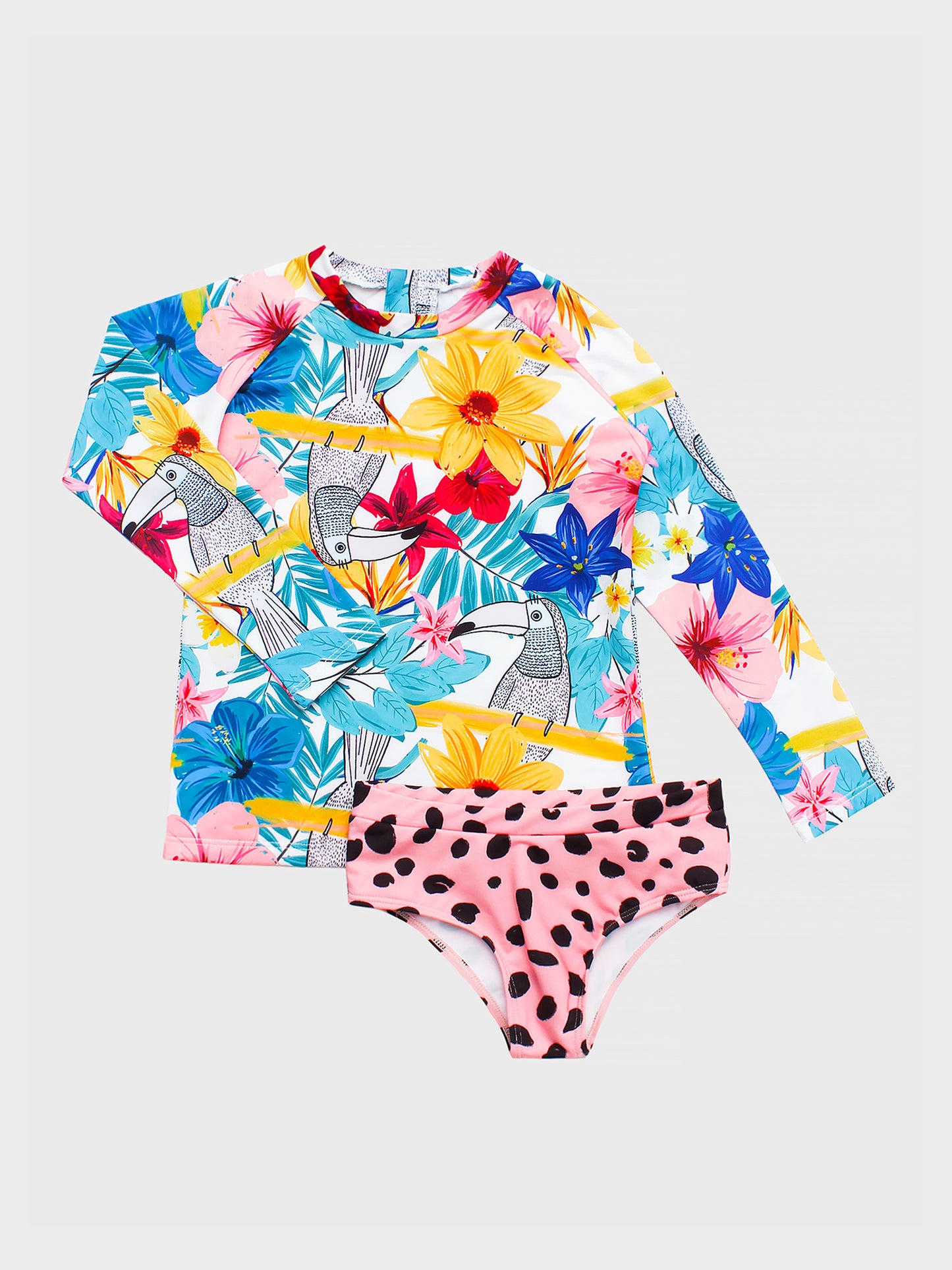 PEPITA&ME Girls' Tulio Rash Guard Swim Set - Saint Bernard