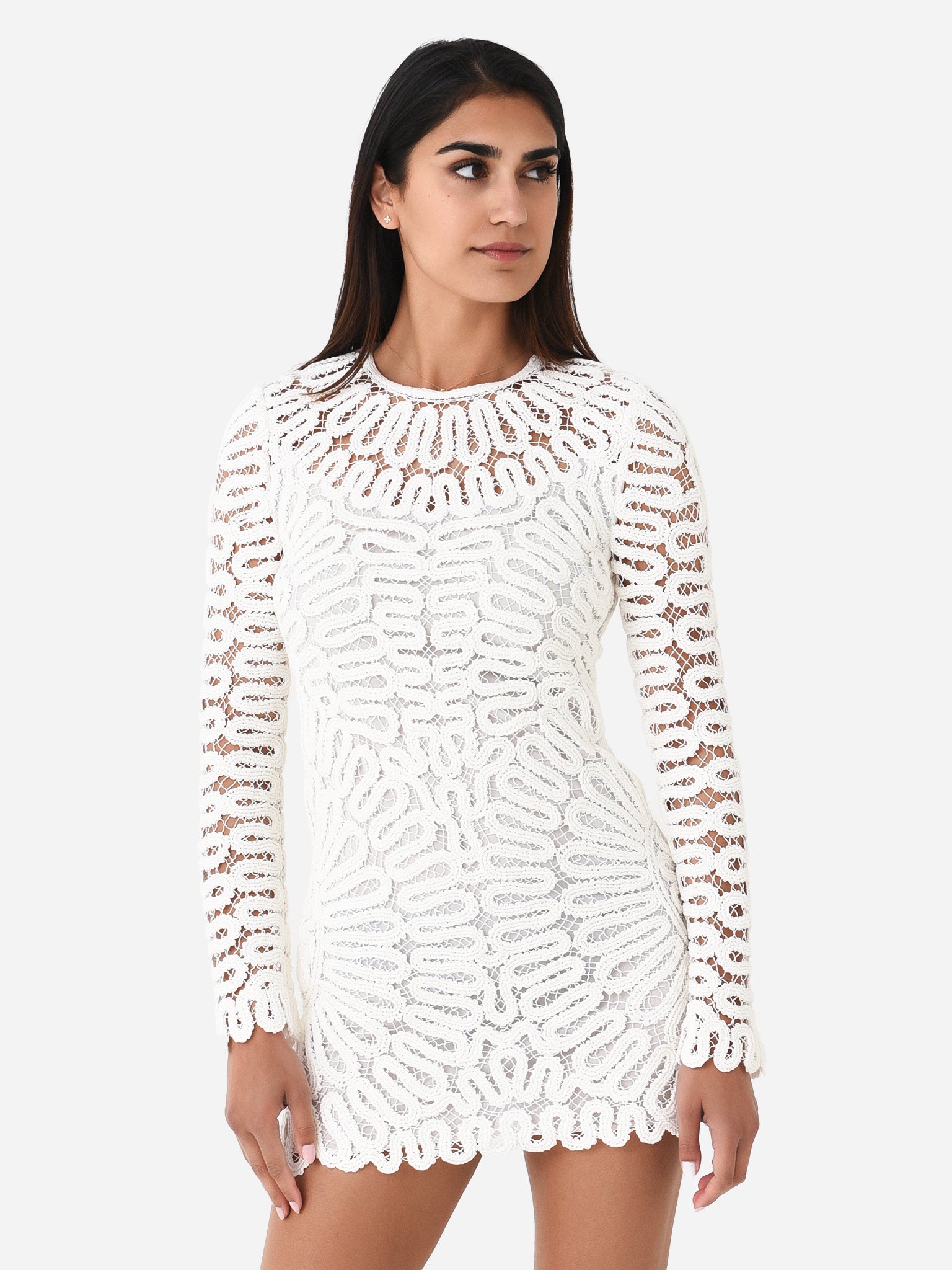 Simkhai Women's McCall Cage Crochet Embroidery Mini Dress