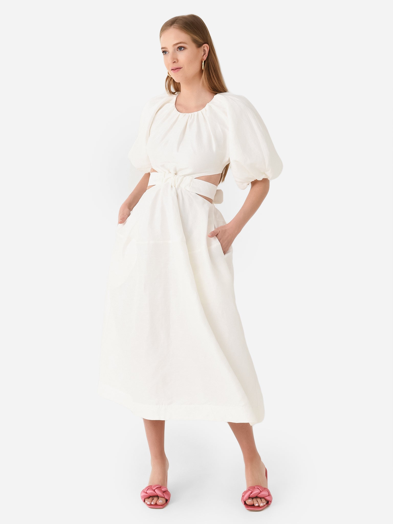 AJE Women's Cutout Midi Dress Saint Bernard AJE Women's Cutout Midi Dress Saint Bernard