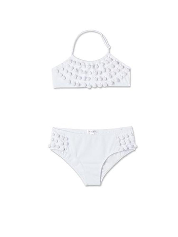Stella Cove White Pom Pom Bandeau Bikini - Saint Bernard