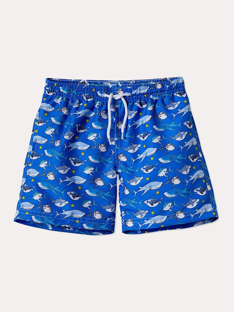 Stella Cove Boys' Dark Blue Shark Trunks - Saint Bernard