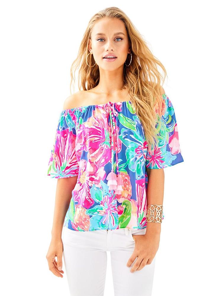 Lilly Pulitzer Sain Off The Shoulder Top - Saint Bernard