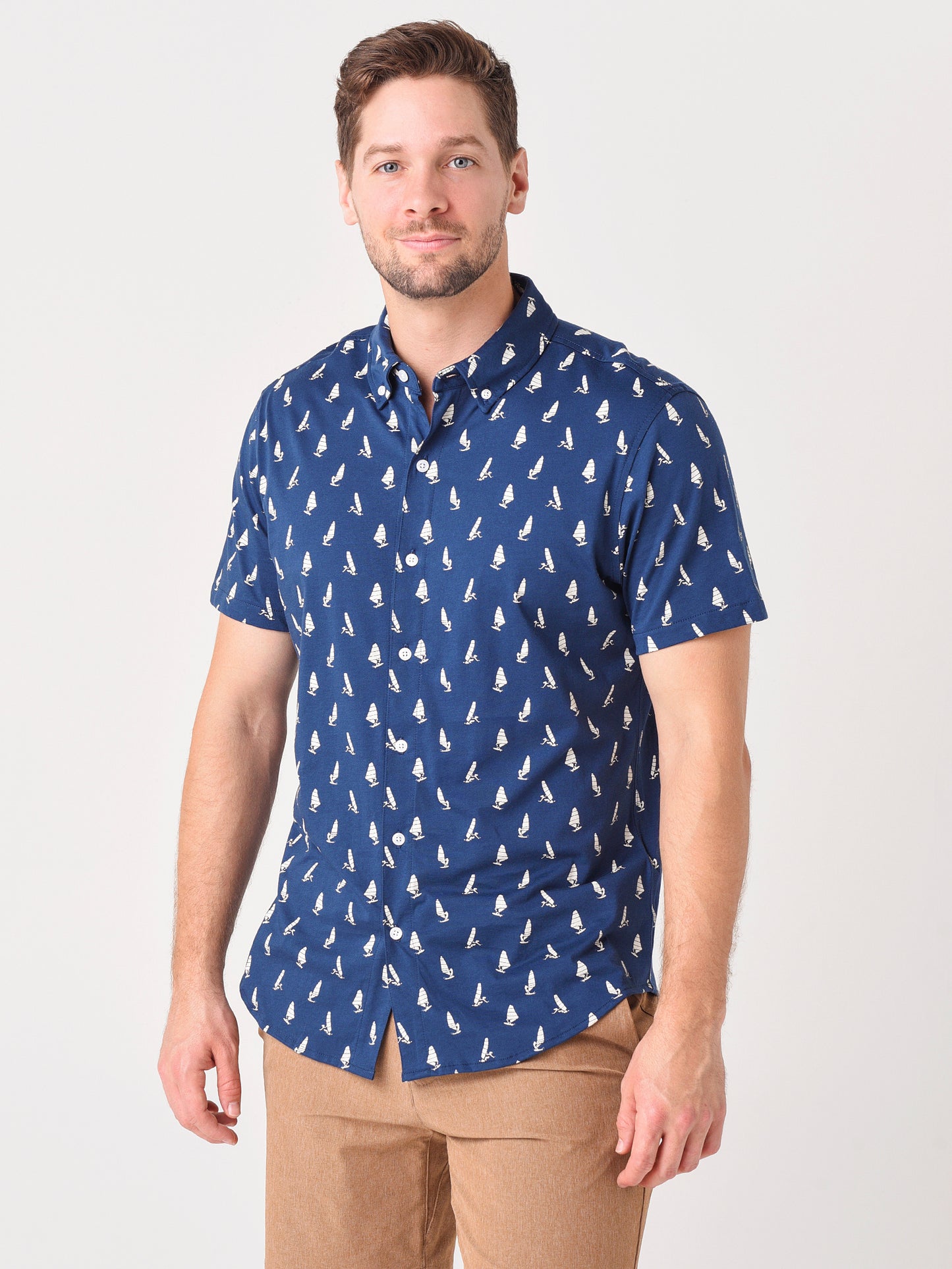 Bonobos Men's Jersey Riviera Short Sleeve Shirt - Saint Bernard
