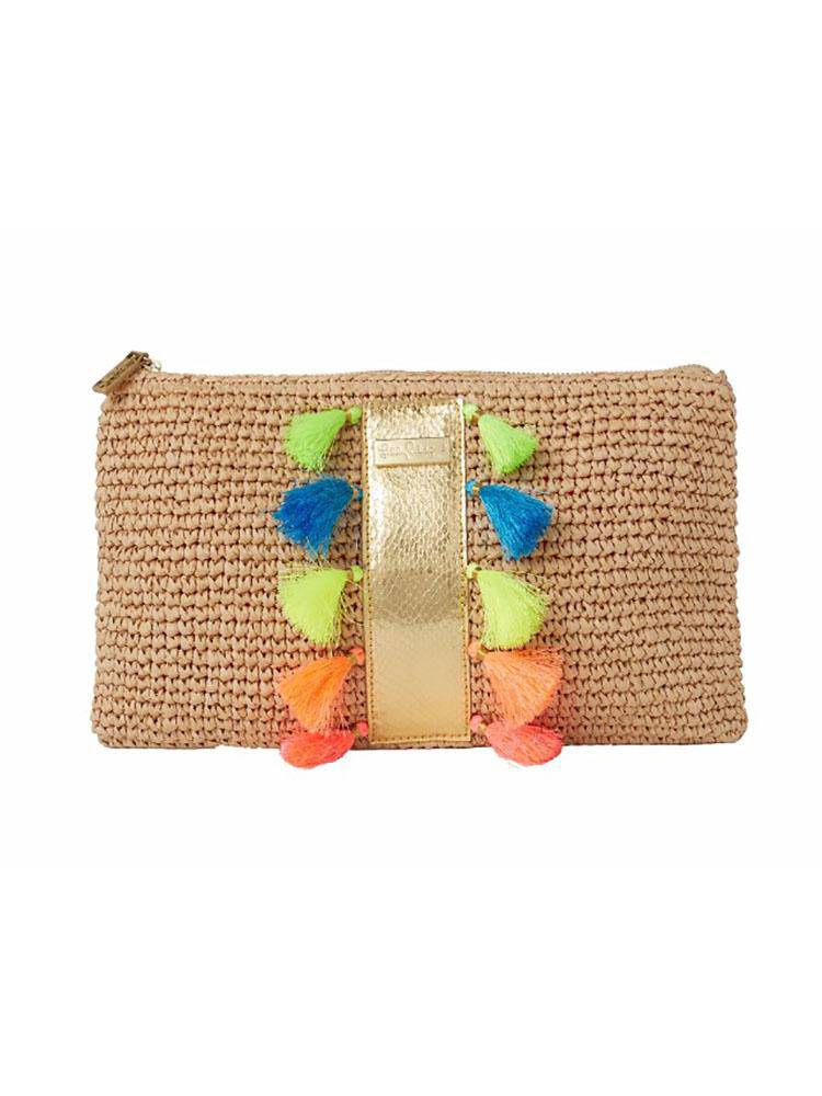 Lilly Pulitzer Women's Cha-Cha Straw Pouch - Saint Bernard