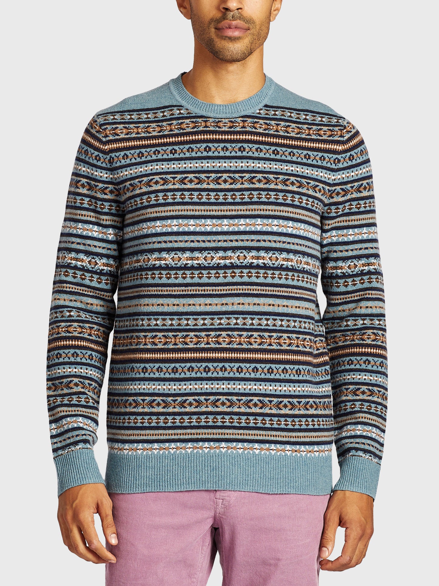 Bonobos Men's Fair Isle Crew Neck Sweater - Saint Bernard